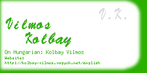 vilmos kolbay business card